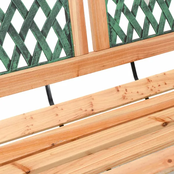 Bancă Grădină Lemn Brad și Oțel - 116 cm | Livrare Gratuită