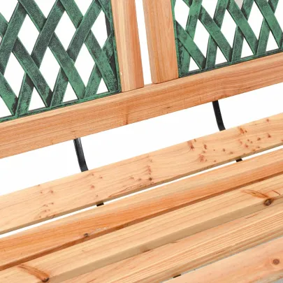 Bancă Grădină Lemn Brad și Oțel - 116 cm | Livrare Gratuită