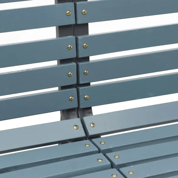 Bancă Grădină Gri 225 cm Lemn Brad Oțel | Livrare Gratuită