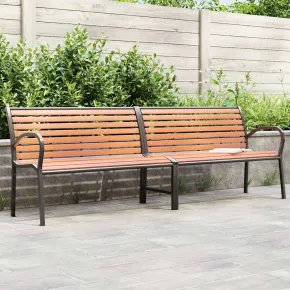 Bancă Grădină Maro 231 cm - Lemn/Oțel | Livrare Gratuită