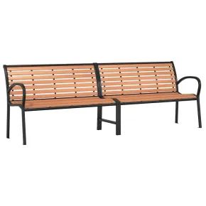 Bancă Grădină Maro 231 cm - Lemn/Oțel | Livrare Gratuită 2