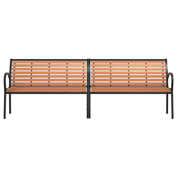 Bancă Grădină Maro 231 cm - Lemn/Oțel | Livrare Gratuită