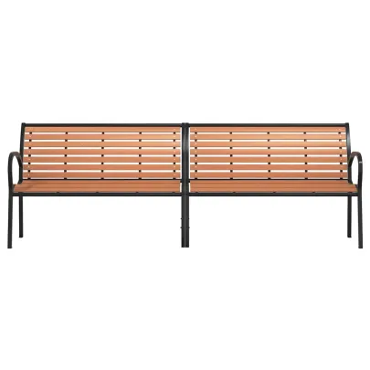 Bancă Grădină Maro 231 cm - Lemn/Oțel | Livrare Gratuită