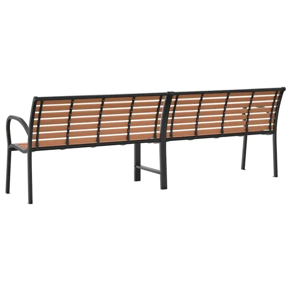 Bancă Grădină Maro 231 cm - Lemn/Oțel | Livrare Gratuită