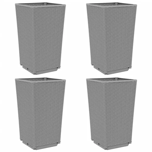 Jardiniere Grădină 4 buc - Gri Deschis - PP | Livrare Gratuită