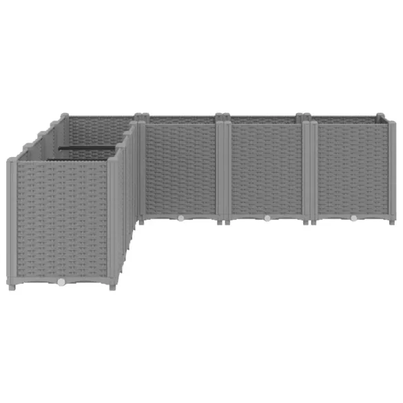 Jardinieră Grădină Modulară Gri - 160x160 cm - PP