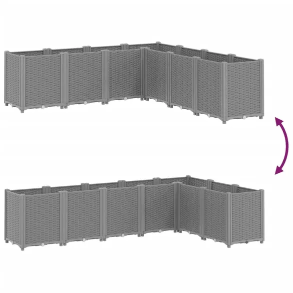 Jardinieră Grădină Modulară Gri - 160x160 cm - PP