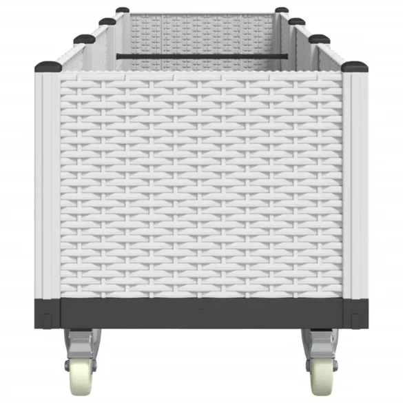 Jardinieră Grădină cu Roți - Alb - 240x50x54 cm - PP