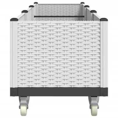 Jardinieră Grădină cu Roți - Alb - 240x50x54 cm - PP