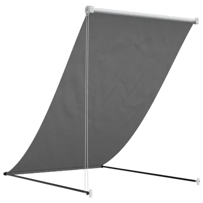 Copertină Retractabilă Antracit 100x150 cm - Textil și Oțel