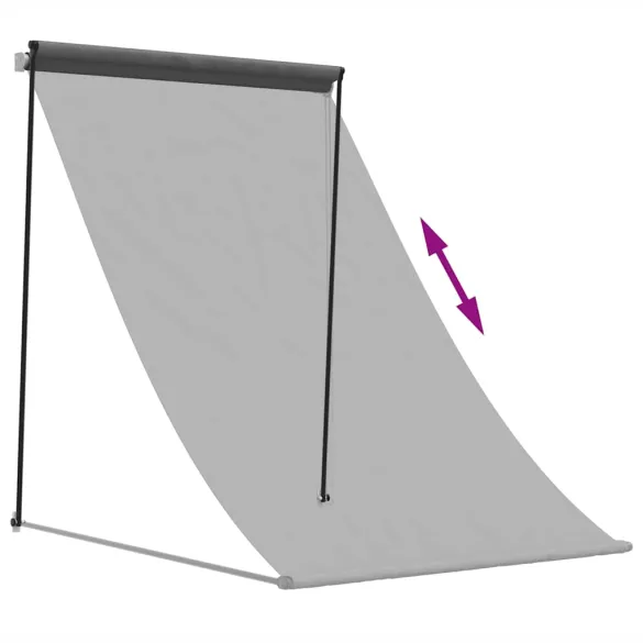 Copertină Retractabilă Antracit 100x150 cm - Textil și Oțel
