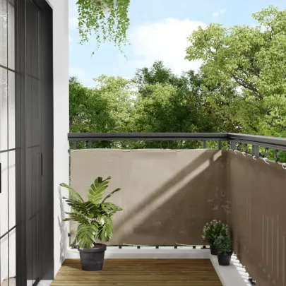 Paravan de Balcon Gri Taupe 90x800 cm - Poliester Oxford