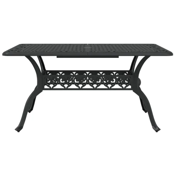 Masă Grădină Aluminiu Turnat Negru | Livrare Gratuită