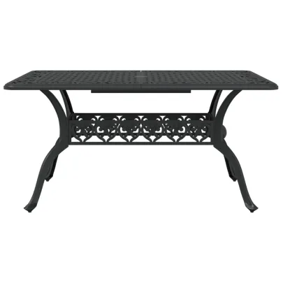 Masă Grădină Aluminiu Turnat Negru | Livrare Gratuită