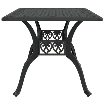 Masă Grădină Aluminiu Turnat Negru | Livrare Gratuită