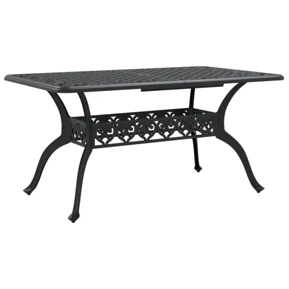 Masă Grădină Aluminiu Turnat Negru | Livrare Gratuită