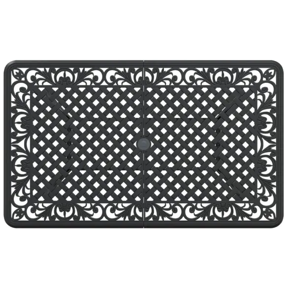 Masă Grădină Aluminiu Turnat Negru | Livrare Gratuită