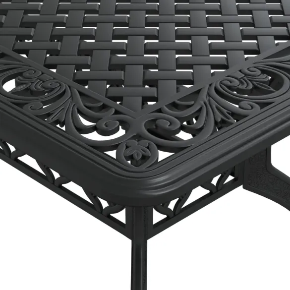 Masă Grădină Aluminiu Turnat Negru | Livrare Gratuită
