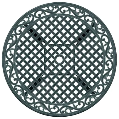 Masă Grădină Verde Aluminiu Turnat Ø90 cm - Livrare Gratuită