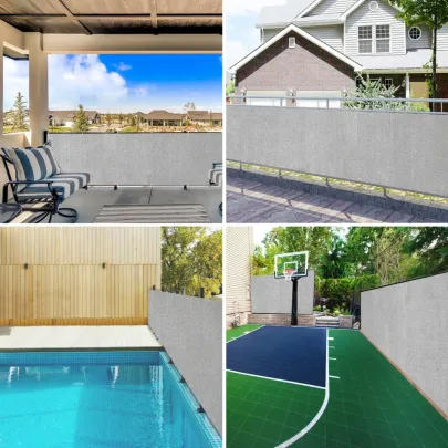 Plasă Protecție Intimitate Gri - 50m | HDPE Rezistent UV