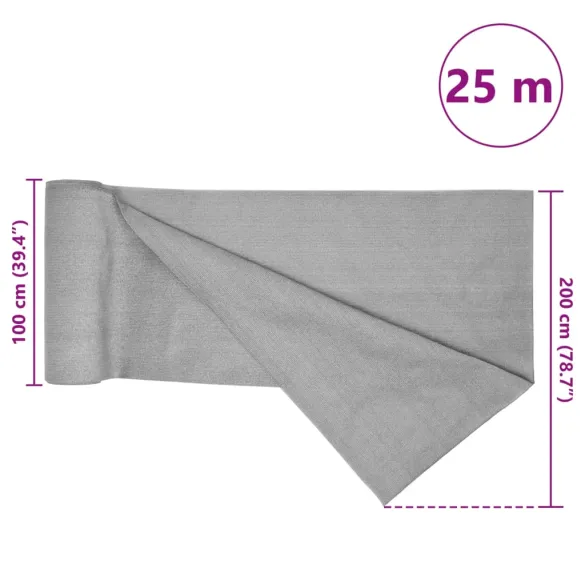 Plasă Protecție Intimitate Gri | 2x25 m HDPE | Livrare Gratuită