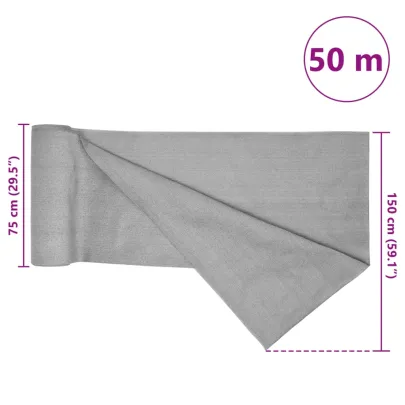 Plasă Protecție Intimitate Gri 1,5x50m HDPE 150g/m²