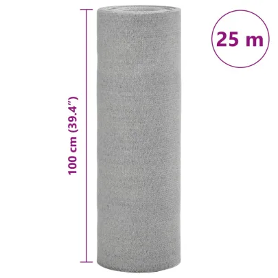 Plasă de intimitate gri HDPE 1x25m | Livrare gratuită