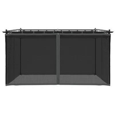 Foișor cu Plasă Antracit 4x3m - Oțel Rezistent | Livrare Gratuită