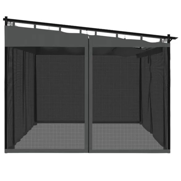 Foișor cu Plasă Antracit 4x3m - Oțel Rezistent | Livrare Gratuită
