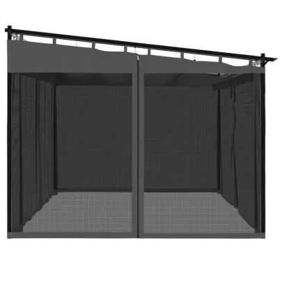 Foișor cu Plasă Antracit 4x3m - Oțel Rezistent | Livrare Gratuită