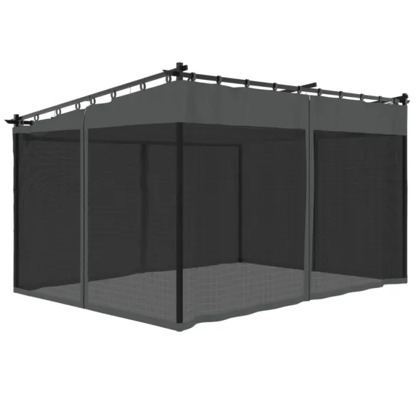 Foișor cu Plasă Antracit 4x3m - Oțel Rezistent | Livrare Gratuită