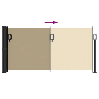 Copertină Laterală Retractabilă Bej 100x300 cm | Livrare Gratuită