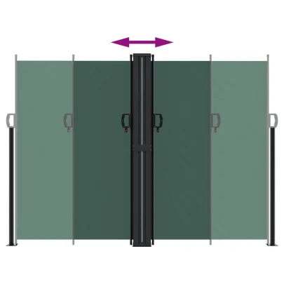 Copertină Laterală Retractabilă Verde - 180x1000 cm