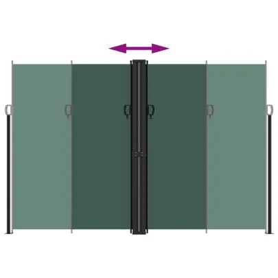 Copertină Laterală Retractabilă Verde - Protecție UV și Intimitate