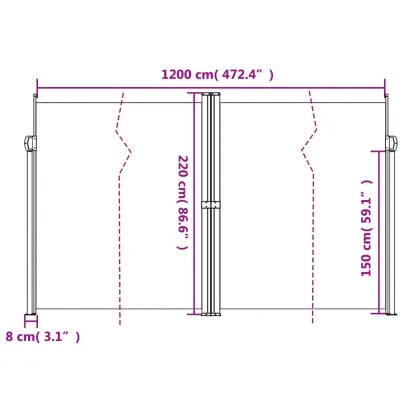 Copertină Laterală Retractabilă Verde - Protecție UV și Intimitate