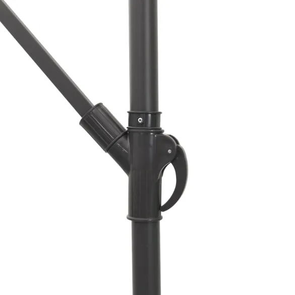 Umbrelă Soare Grădină cu LED | Acoperiș Paie | Oțel