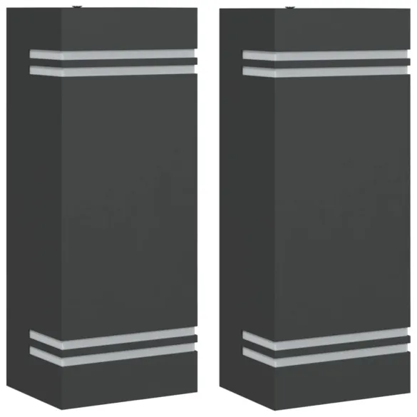 Lămpi Perete Exterior 2 buc - Oțel Inox IP44 | Livrare Gratuită