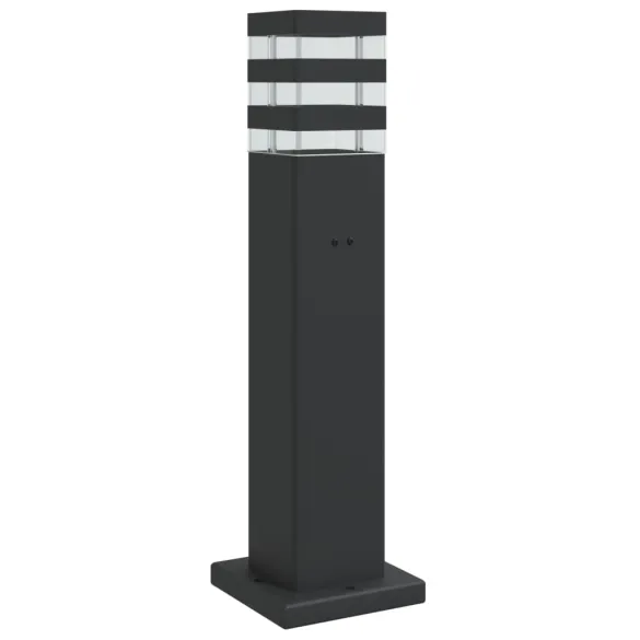 Lampă Podea Exterior cu Priză - Negru, Aluminiu, IP44