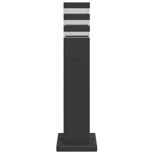 Lampă Podea Exterior cu Priză - Negru, Aluminiu, IP44