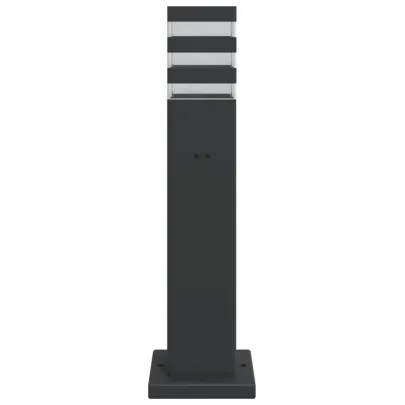 Lampă Podea Exterior cu Priză - Negru, Aluminiu, IP44