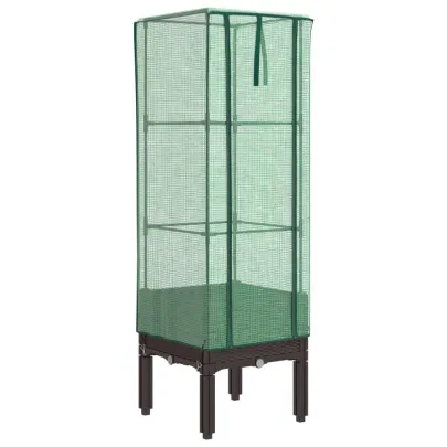 Strat Înălțat cu Seră Ratan pentru Grădinărit | Livrare Gratuită