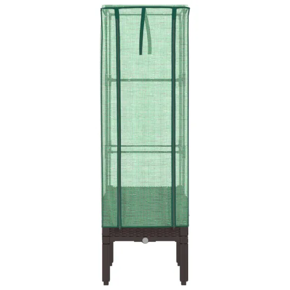 Strat Înălțat cu Seră Ratan pentru Grădinărit | Livrare Gratuită