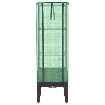 Strat Înălțat cu Seră Ratan pentru Grădinărit | Livrare Gratuită