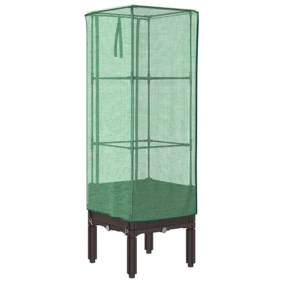 Strat Înălțat cu Seră Ratan pentru Grădinărit | Livrare Gratuită