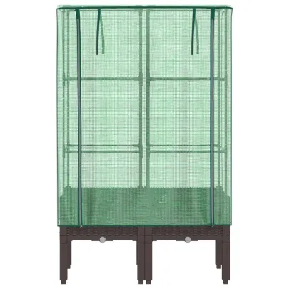 Strat Înălțat cu Seră Ratan pentru Grădinărit | Livrare Gratuită