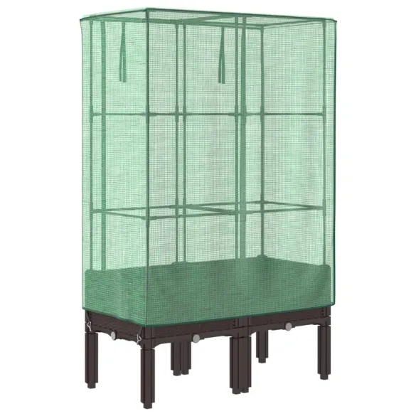 Strat Înălțat cu Seră Ratan pentru Grădinărit | Livrare Gratuită