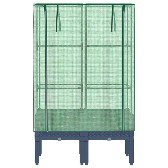 Strat înălțat cu Seră Ratan - Protecție Plante | Livrare Gratuită