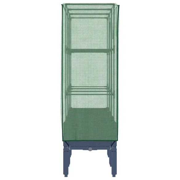 Strat înălțat cu seră - Aspect ratan - 120x40x140 cm