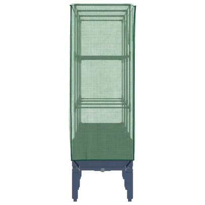 Strat înălțat cu seră - Aspect ratan - 120x40x140 cm