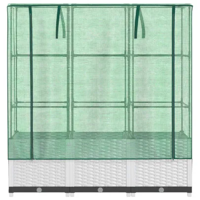 Strat Înălțat cu Seră Ratan - Protecție Plantă